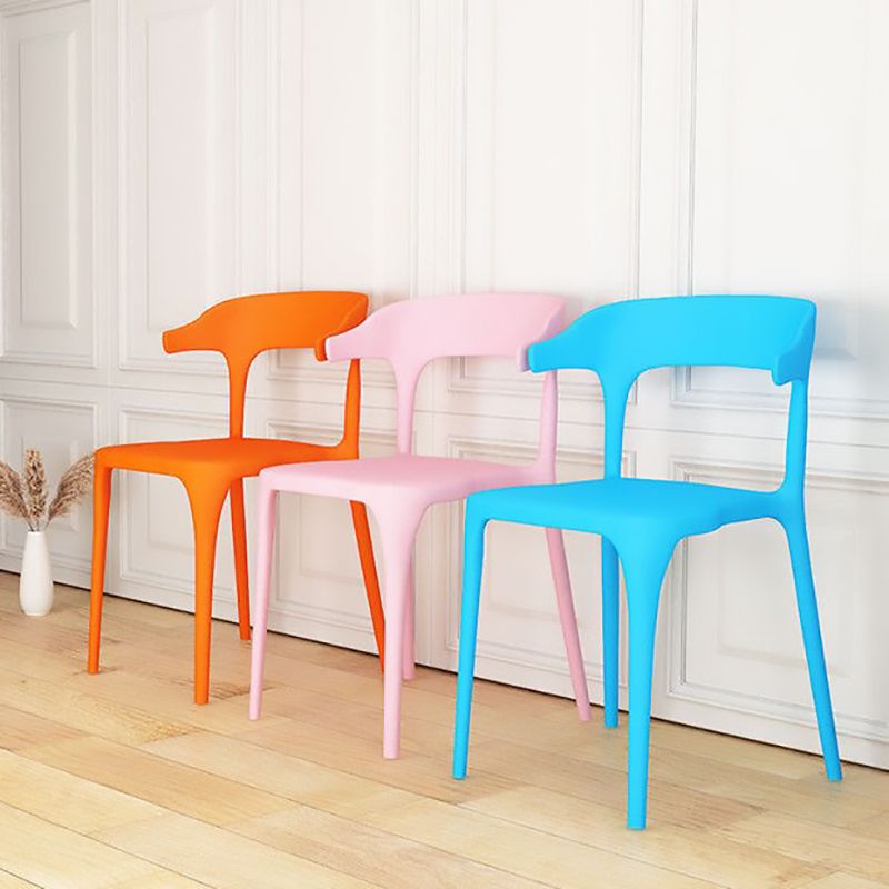 Contemporary Chair Dining Armless Chair for Kitchen with Plastic Legs