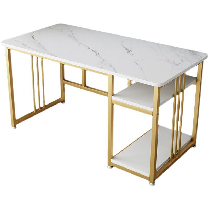 Glam Rectangular Writing Desk Manufactured Wood Office Desk for Home and Office