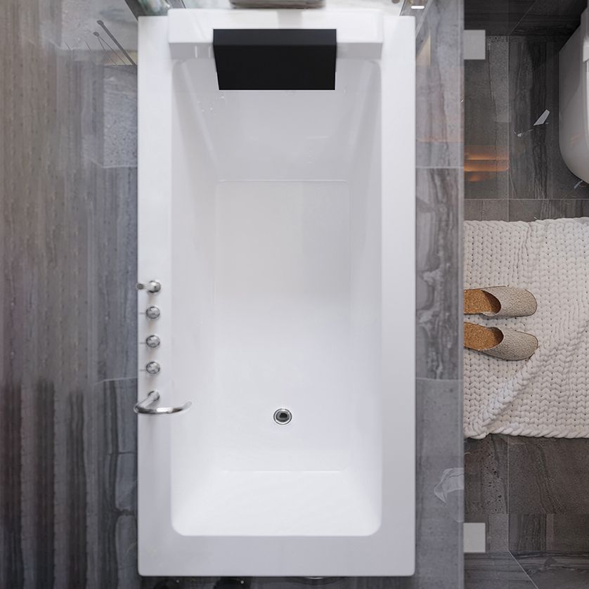 Modern Rectangular Bathtub Acrylic Drop in White Soaking Bath