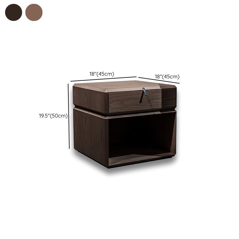 Modern Accent Table Nightstand Solid Wood Bedside Cabinet for Bedroom