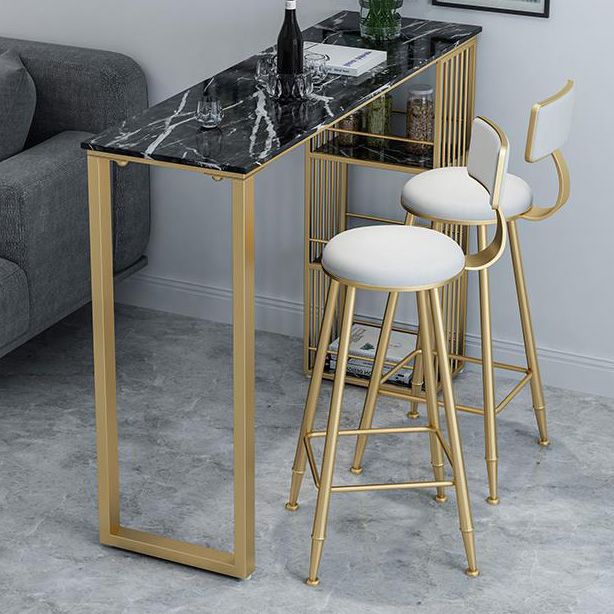 Nordic Glam Stone Bar Counter Table Metal Bar Counter Table for Home