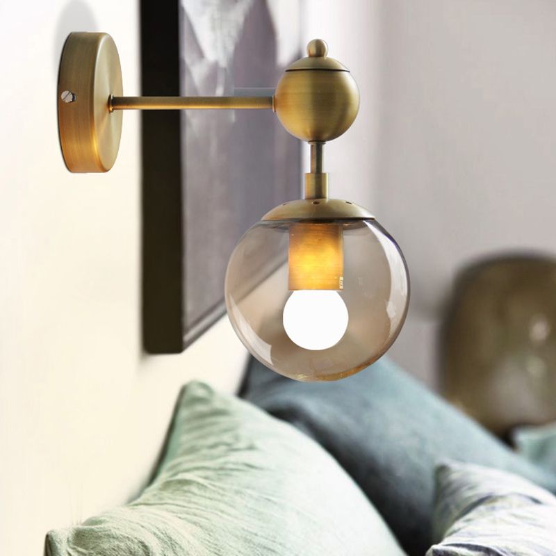 Industrial Glass Vanity Light Minimalist Wall Light Sconce for Washroom