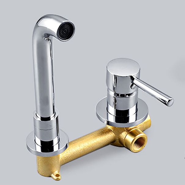 Wall Mounted Bronze Tub Filler Double Handles Bathtub Spout Tub Faucet Trim