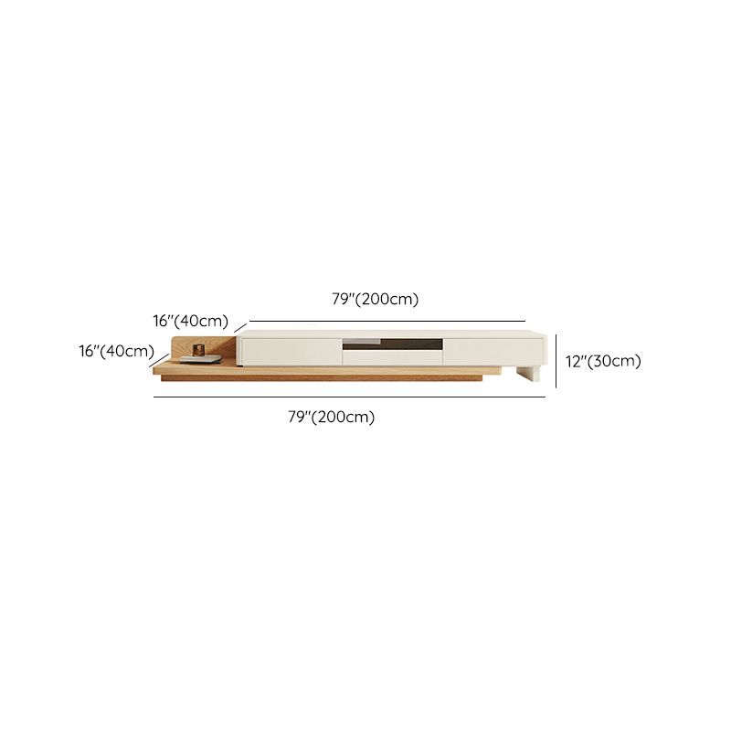 Contemporary Media Console Wooden TV Media Console with 2 Drawers