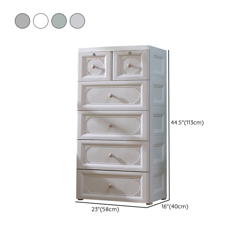 Scandinavian Vertical Baby Dresser Plastic Nursery Dresser with Drawers