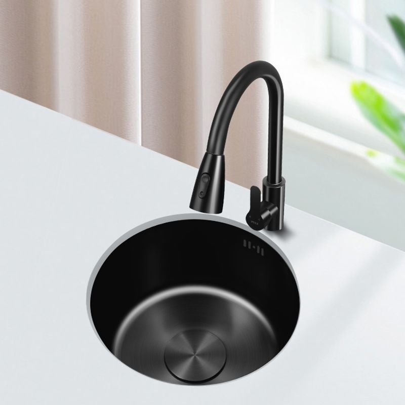 Classic Round Sink Stainless Steel Drop-In Friction Resistant Round Sink for Kitchen