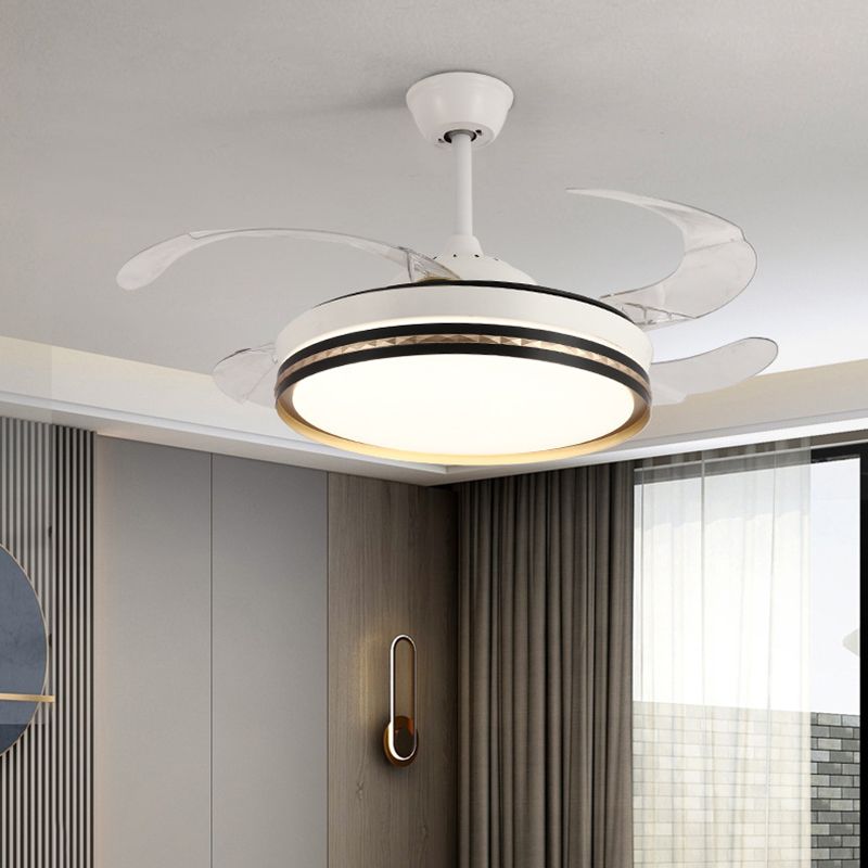 Contemporary LED Ceiling Fan Fixture in Black & White Finish Fan Lighting