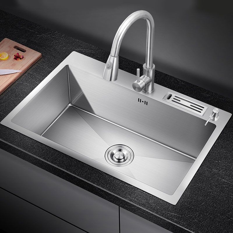 Modern Kitchen Sink Stainless Steel with Accessories and Faucet Kitchen Bar Sink