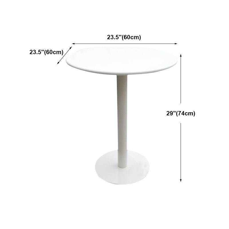 White Modern Style Round Table in Metal Milk Tea Shop Bar Table