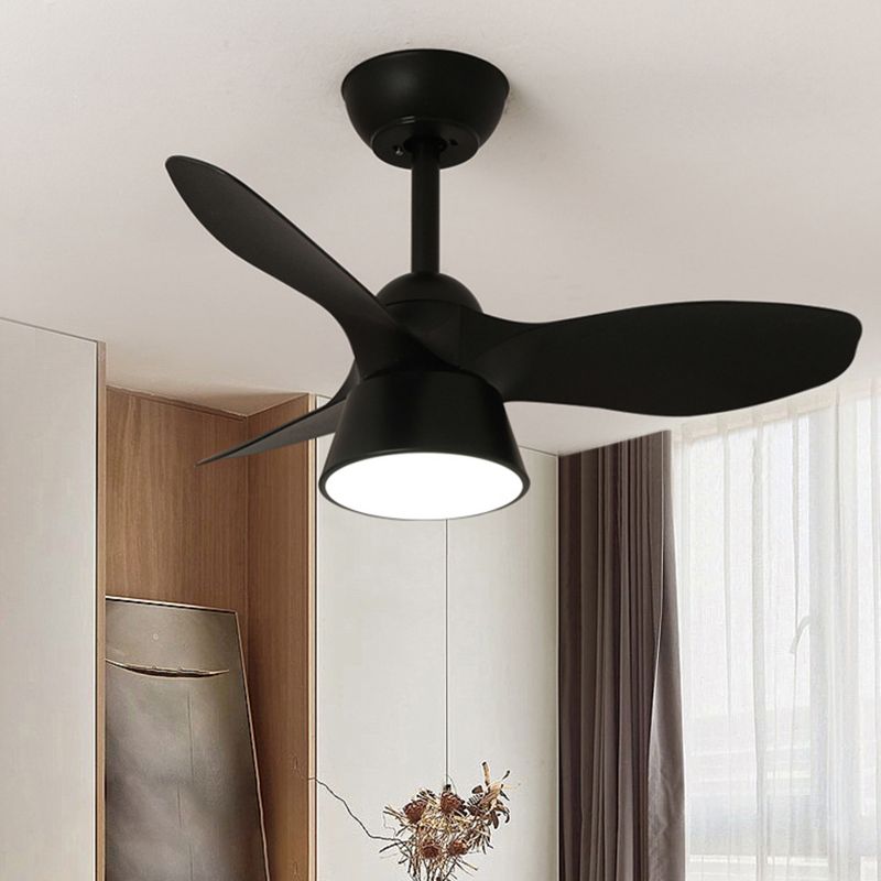 Modern Simple Fan Ceiling Fixture in Black / Brown / White LED 3 - Blades Fan Lighting