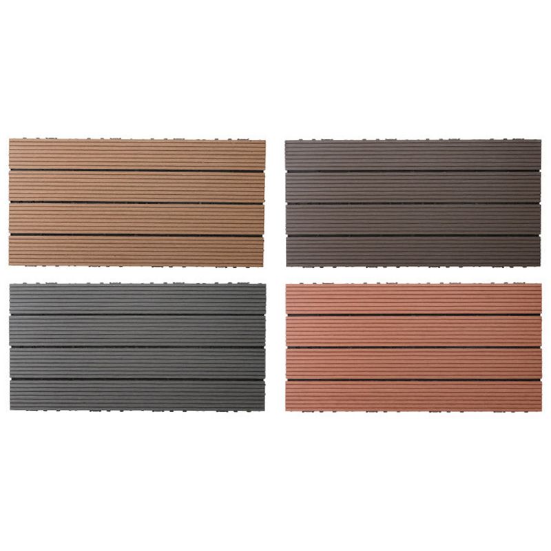 Wire Brushed Wood Floor Tile Click Lock Engineered Wood for Patio Garden