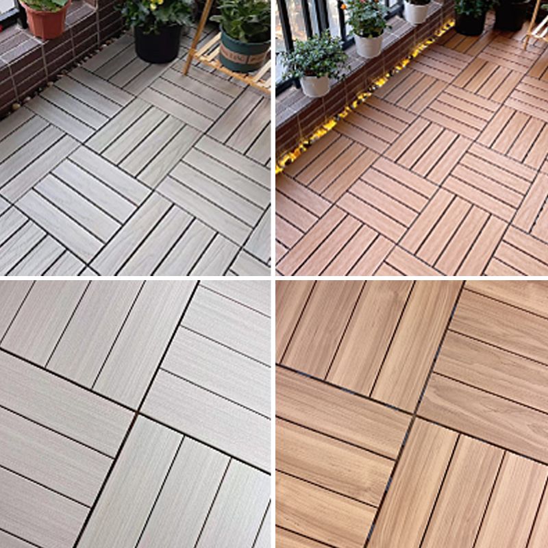 Square Engineered Wooden Floor Water Resistant Smooth Floor Tile for Patio Garden