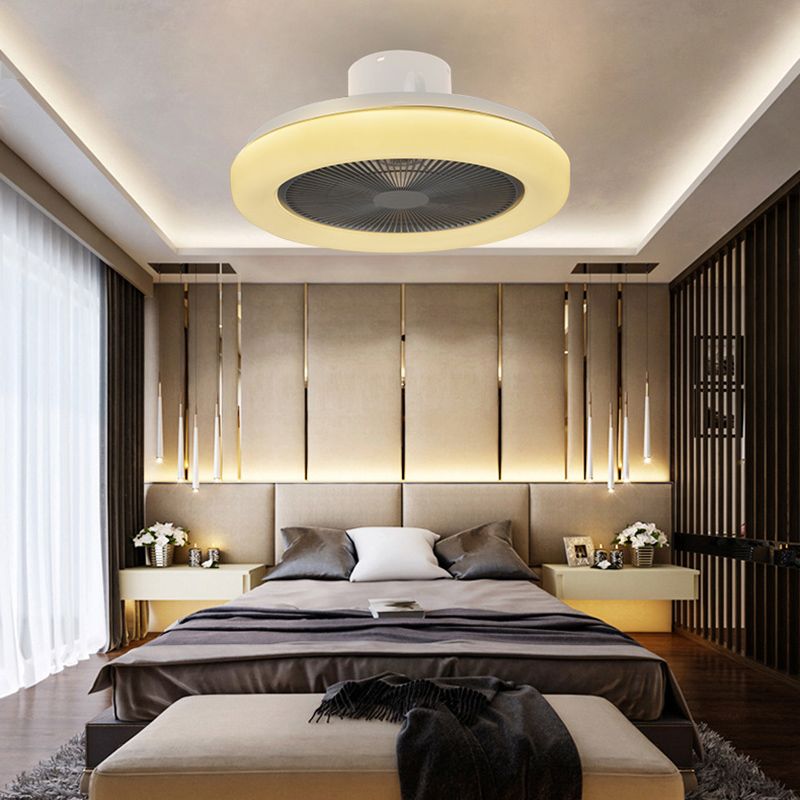 Modern Simple Ceiling Fan Lamp Circle Shape LED Ceiling Fan Light for Living Room