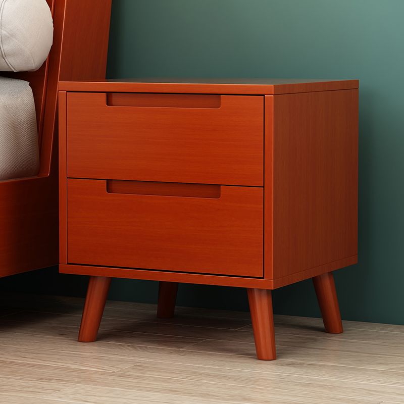 Solid Wood Bedside Table Modern Minimalist Bed Nightstand with Legs