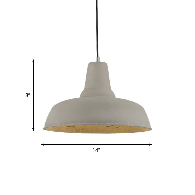 Barn Kitchen Bar Pendant Lighting Nordic Cement 1 Head Grey/White/Beige Ceiling Light with Carved Interior