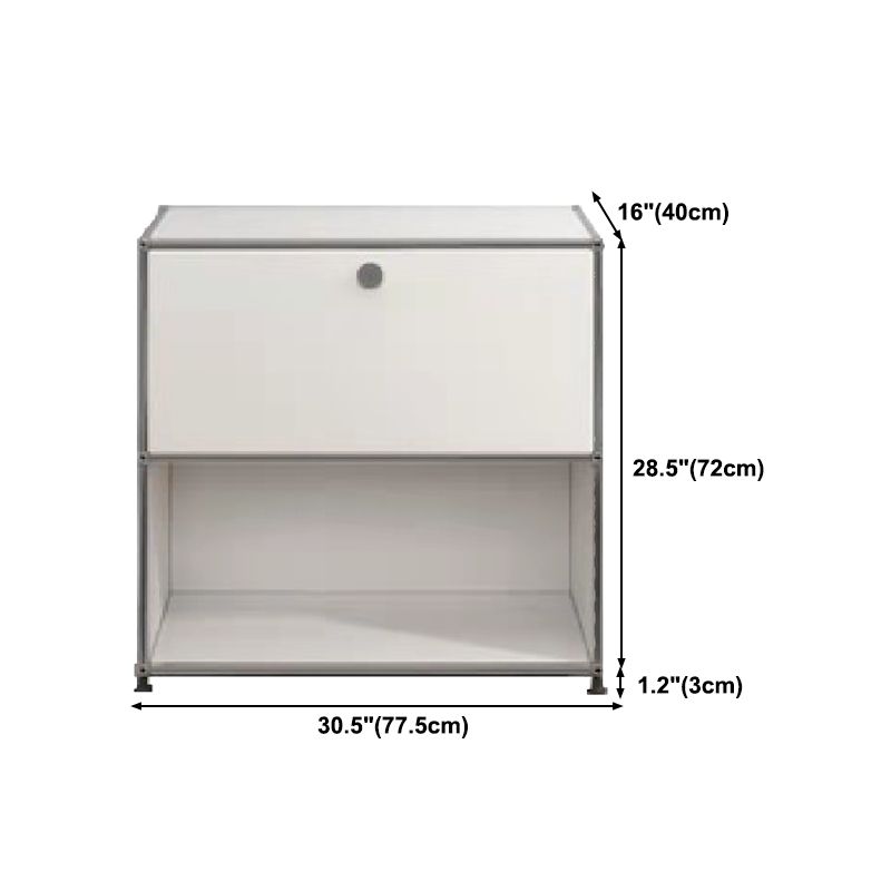 Modern Metal Dining Server with Drawers White Sideboard for Kitchen