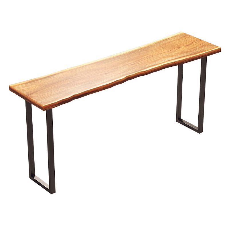 Solid Wood Bar Dining Table Industrial Bar Dining Table with Black Sled Base