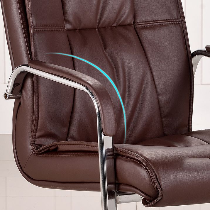 Faux Leather and Chrome Frame Office High Back Computer Chair