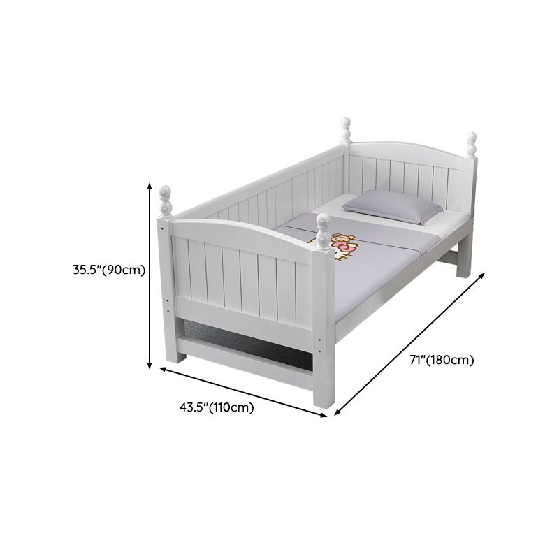 White Nursery Crib Standard Solid Wood Nursery Crib with Guardrails