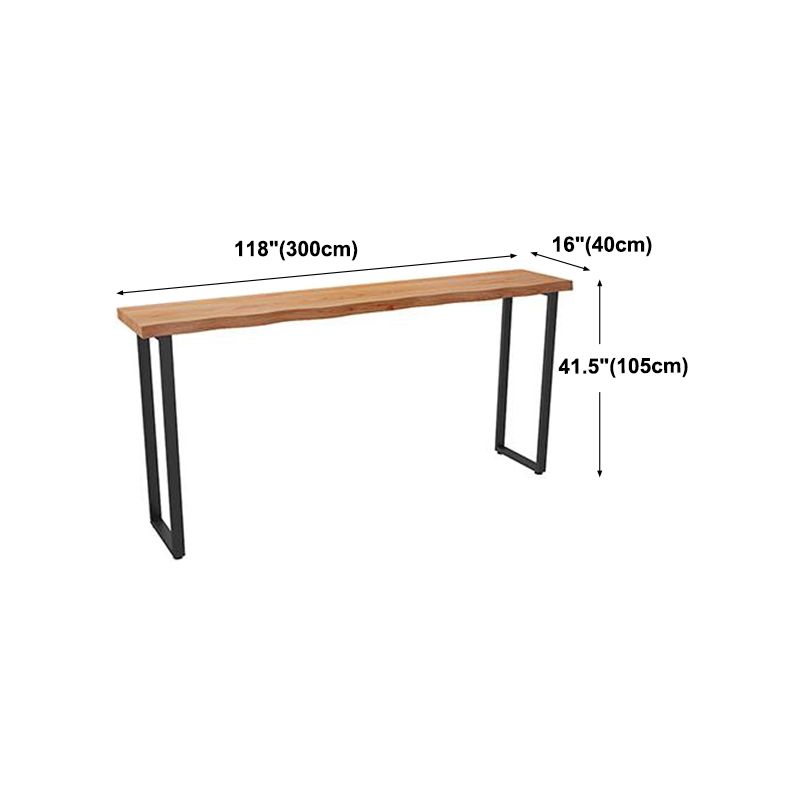 Modern Wood Bar Table with Rectangle Table Top Black Sled Table with 42-inch Height