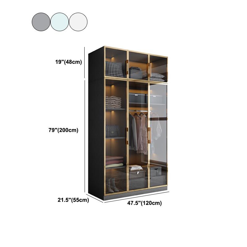 Contemporary Style Wood Wardrobe Soft Close Drawer Wardrobe Closet