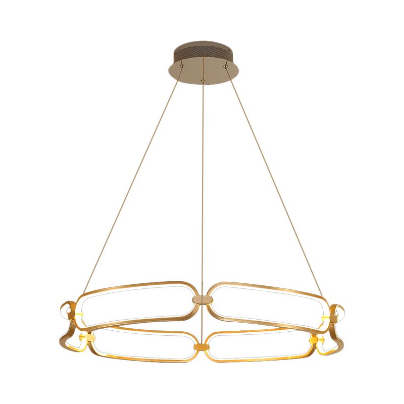 Bracelet Metal Chandelier Lamp Modern 1 Light Gold Led Ceiling Pendant Light in White/Warm Light