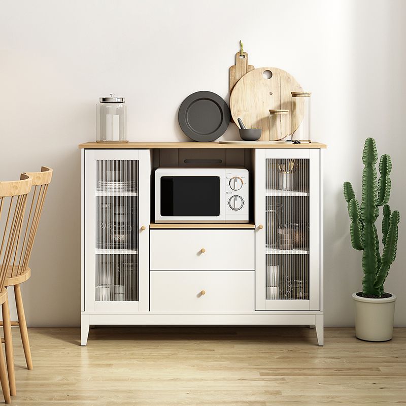 Contemporary Style Sideboard Wood Buffet Stand with Cabinet and Drawers