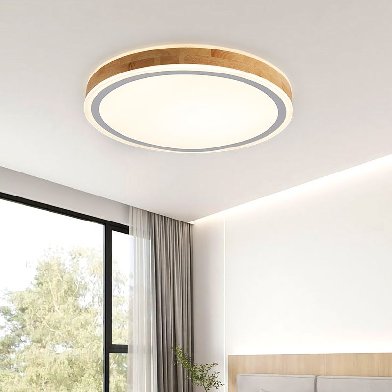 1-Light Ceiling Mount Light Fixture Modern Wood Ceiling Light Fixture