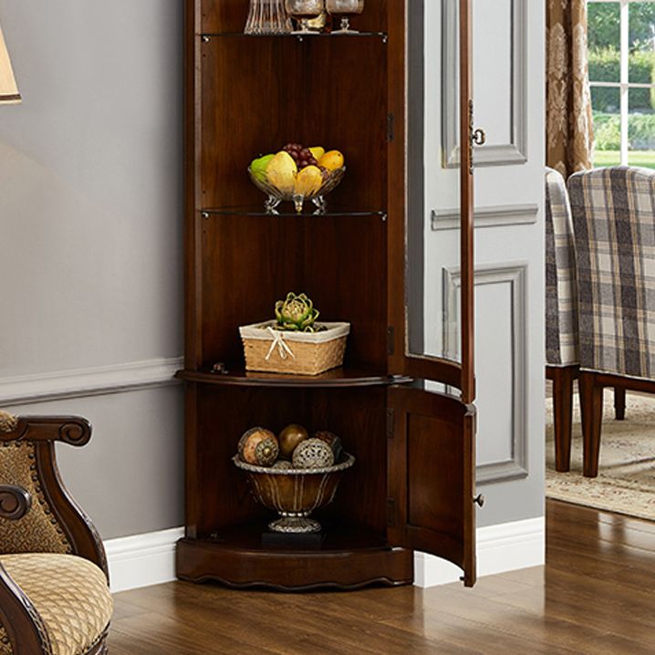 Mid-Century Modern Accent Cabinet Square Side Cabinet with Glass Paned