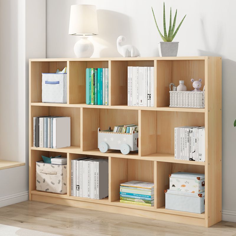 Modern Solid Wood Bookshelf Closed Back Bookcase with Shelves