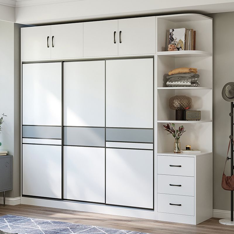 Artificial Wood Wardrobe Modern Wardrobe with Sliding Doors for Bedroom