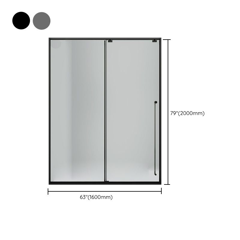 One-shaped Transparent Glass Shower Door, Semi-frameless Shower Single Sliding Door