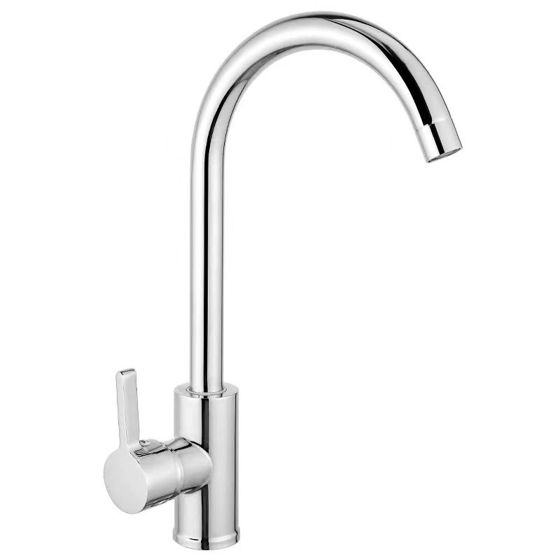 Single Handle Kitchen Sink Faucet High Arch Swivel Spout Standard Kitchen Faucets