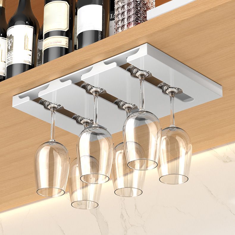 Hanging Modern Wine Rack 9.2"W x 0.8"H Wine Stemware Holder in Black/White