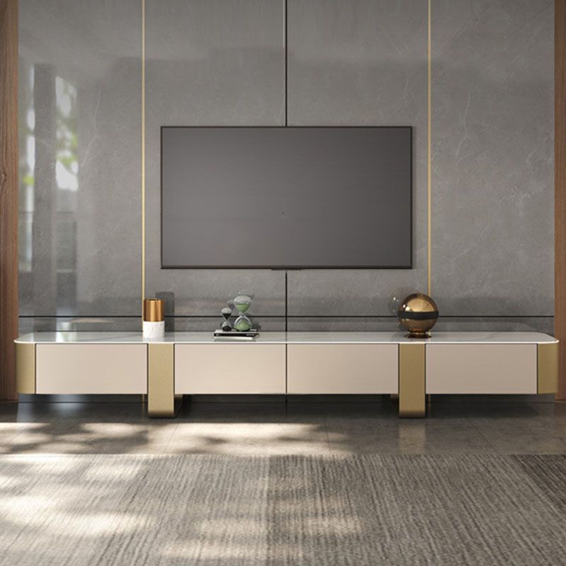 Glam TV Media Console Enclosed Storage TV Console with Drawers