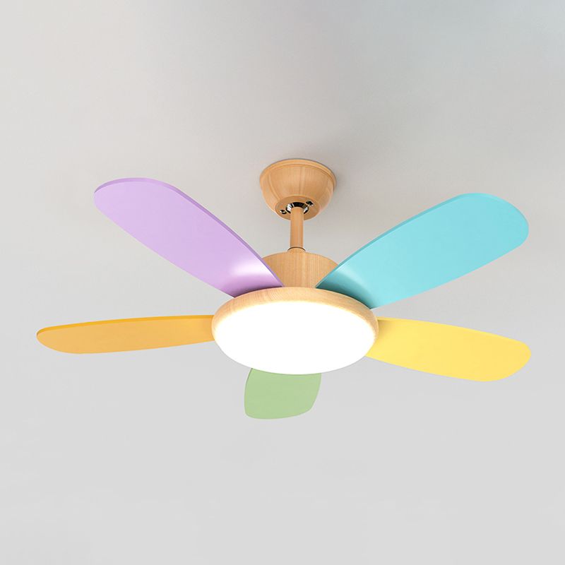 Nordic Style Colorful Ceiling Fan Lamp Acrylic Shade Ceiling Fan Light for Bedroom