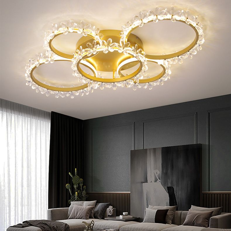 Modern Round Ceiling Light Fixture Metal Multiple-Light Ceiling Light