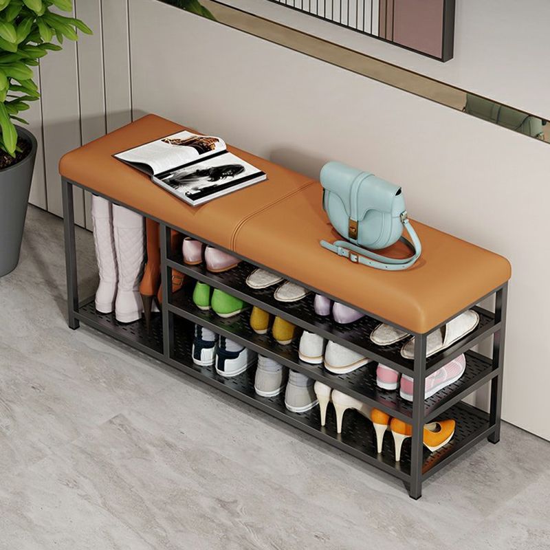 Modern Entryway Bench Cushioned Rectangle Shoe Storage Seating Bench