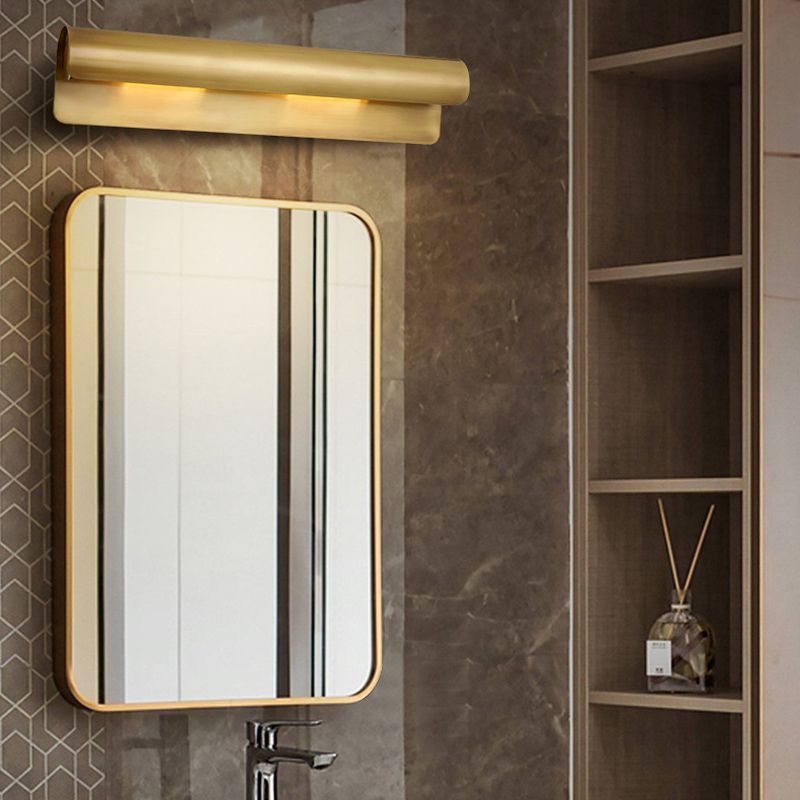 Modern Mirror Front Light Gold Vanity Light with Copper Shade for Bathroom