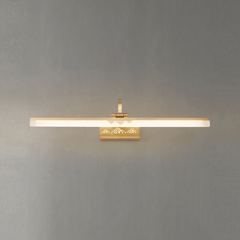 Linear Shape Wall Light Modern Style Metal 1 Light Sconce Lamp for Bathroom