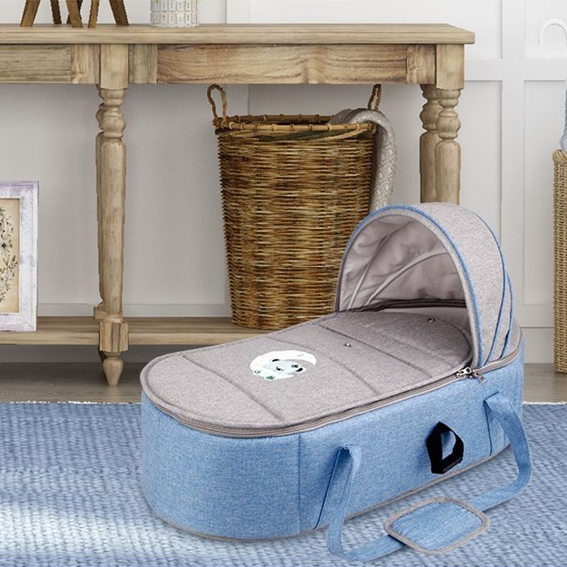 Upholstered Moses Basket Oval Folding Moses Basket for Newborn