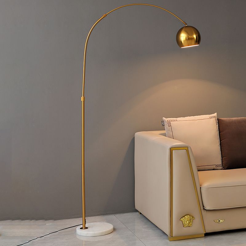 Bowl 1 Light Standard Lamp Modern Metal Adjustable Floor Lamps for Living Room