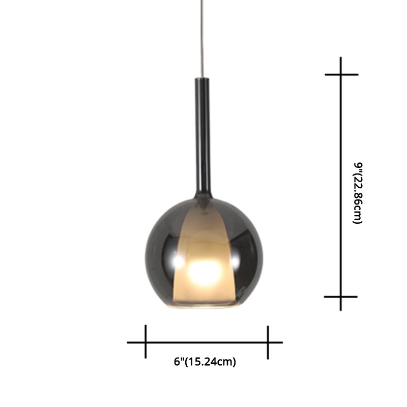 Electroplate Polishing Glass Hanging Light Ball Shape Modern Simplicity 1-Light Pendant Lamp for Dining Room Bedroom