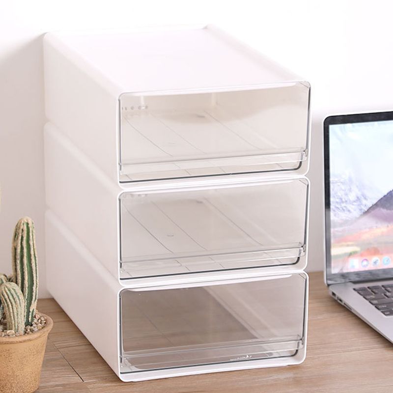 Lateral Filing Cabinet Transparent Drawers Plastic Simple Filing Cabinet