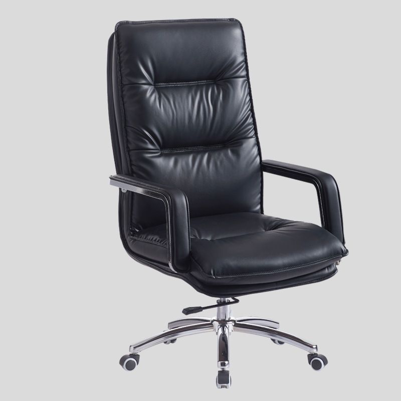 Modern Office Chair Padded Arms Desk Chair Adjustable Seat Height with Wheels