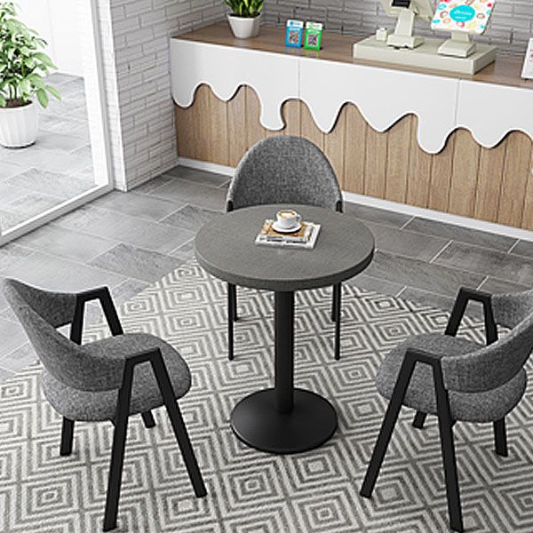 Modern Metal Arm Chair Open Back Dining Side Chair with Upholstered(Set of 4)