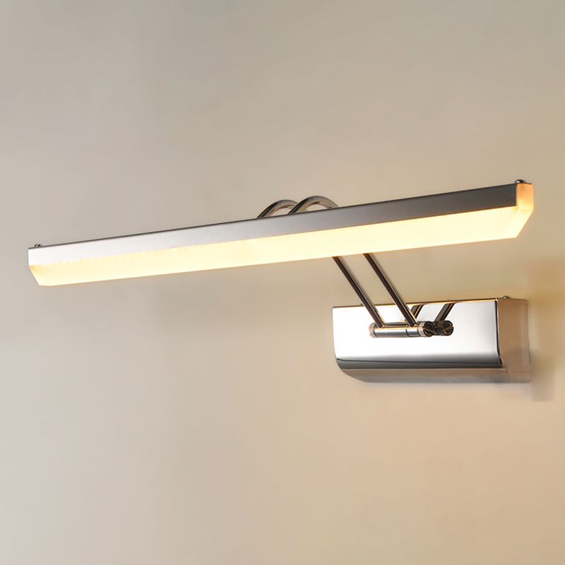 Vanité moderne linéaire Lumière Mirror LED à 1 lumière Light pour la salle de bain en argent