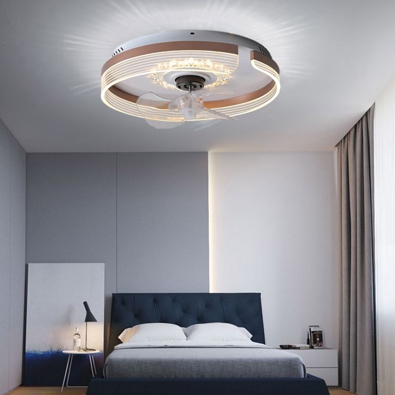 Metal Geometric Shape Ceiling Fans Light Modern Multi-Lights Ceiling Fan Light