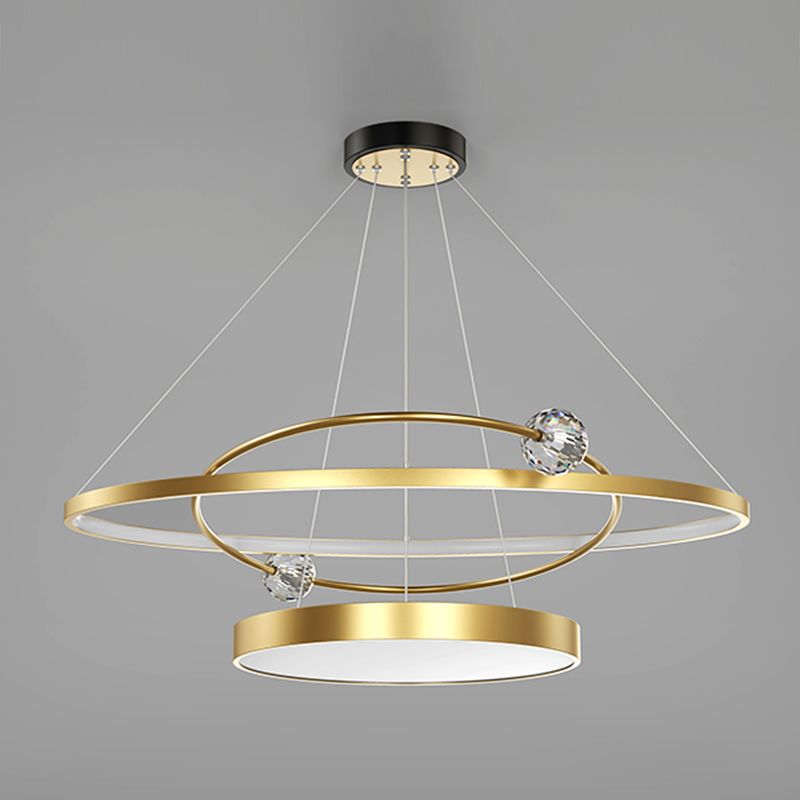 Nordic Circle Chandelier Metal Layered LED Chandelier Pendant for Restaurant