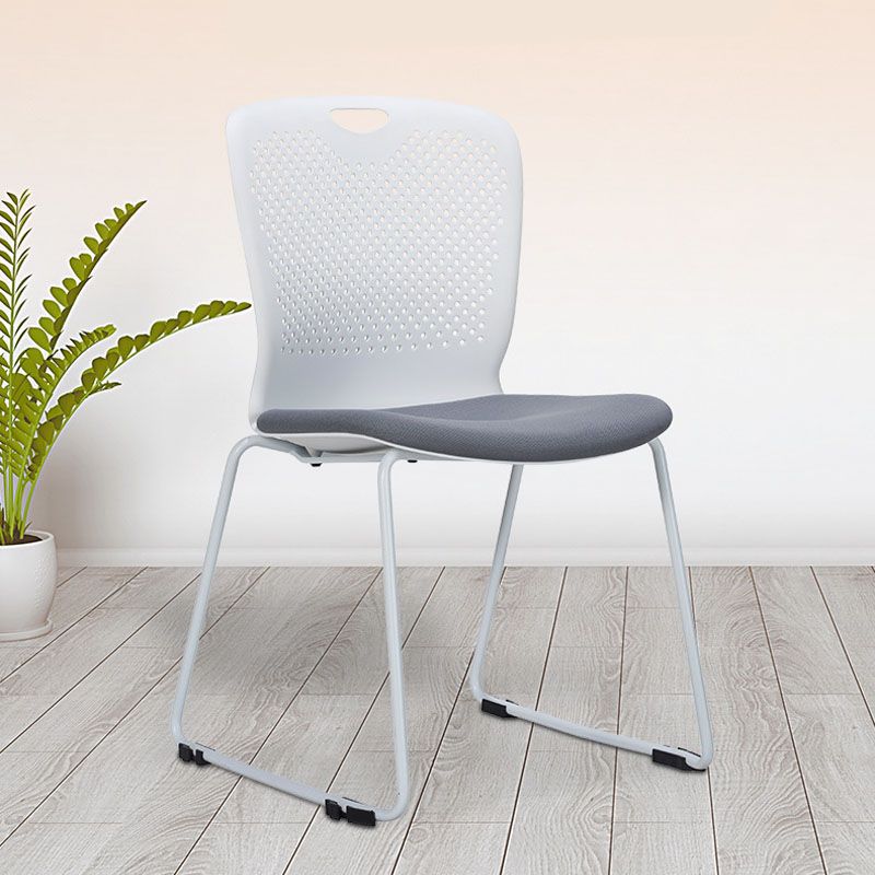 Modern Armless Upholstered Office Chair Plastic Ergonomic Office Chair